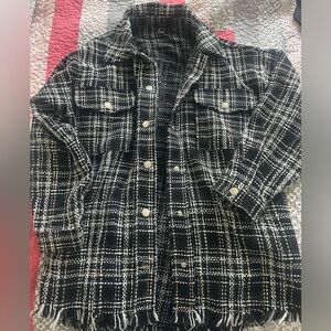 Black and White Plaid Jacket